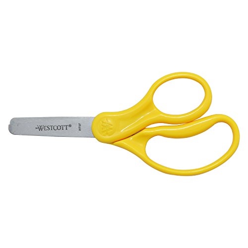 Westcott Classic Kids Scissors, Blunt Tip, 5 Inch, Neon Yellow (15970)