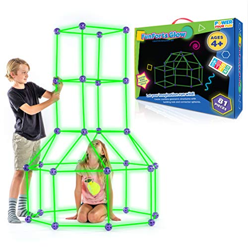 POWER YOUR FUN Fun Forts Glow Fort Building Kit for Kids