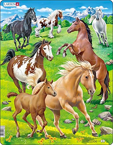 Larsen Puzzles Horses 65 Piece Children's Jigsaw Puzzle