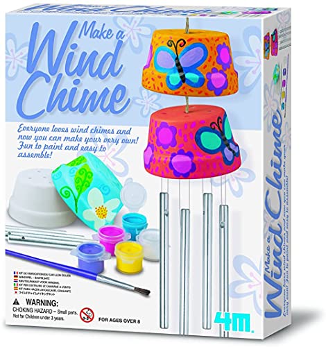 4M Make A Wind Chime Kit - Arts & Crafts Construct & Paint A Wind Powered Musical Chime DIY Gift for Kids, Boys & Girls