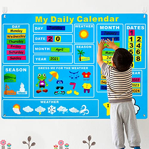 WATINC My First Daily Calendar Felt-Board for Kids