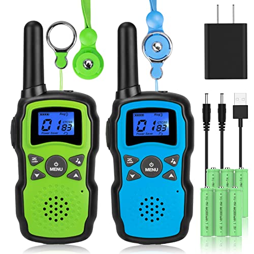 Wishouse Rechargeable Walkie Talkies for Kids Long Range with USB Charger,Outdoor Camping Games with Flashlight Indoor Fun