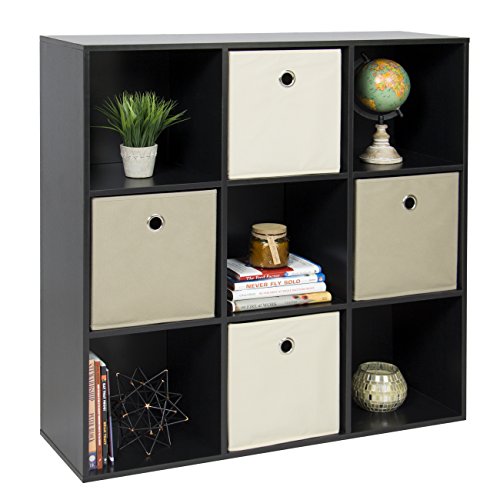 Best Choice Products 9-Cube Bookshelf Display Storage System Compartment Organizer w/ 3 Removable Back Panels - Black