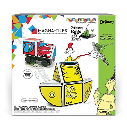 Dr. Seuss Green Eggs and Ham Magna-Tiles Structure Set, Original Magnetic Building Tiles
