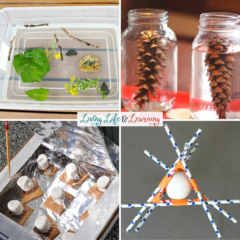 A collage of Camping STEM Activities